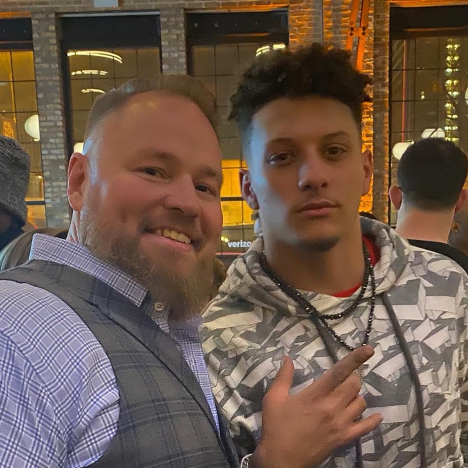 Jay Aldebert with Patrick Mahomes
